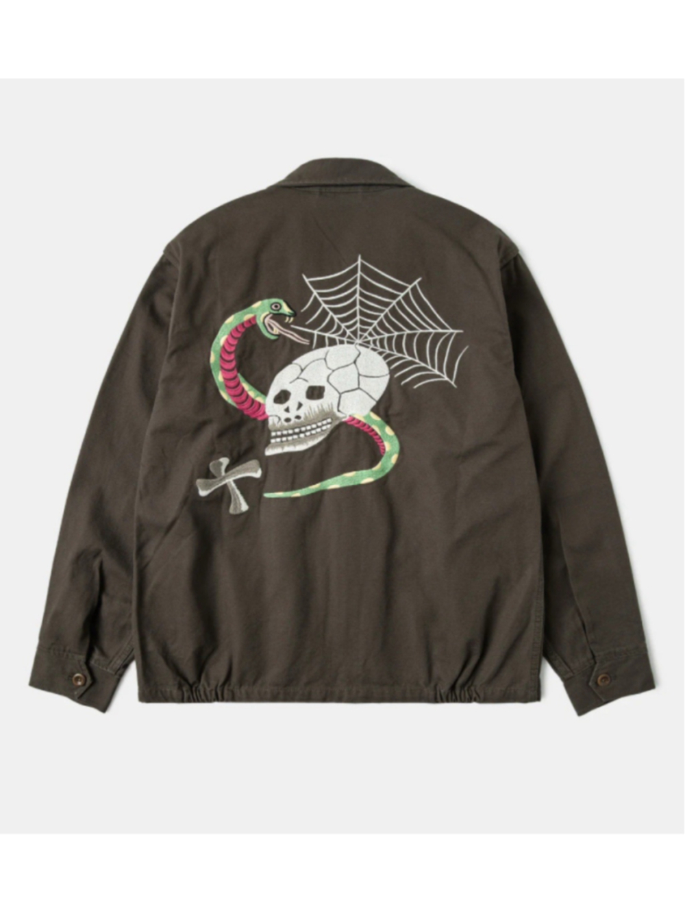 Non Stock Vietnam War Skull & Snake Souvenir Tour Jacket Men Zip Up Outerwear XL